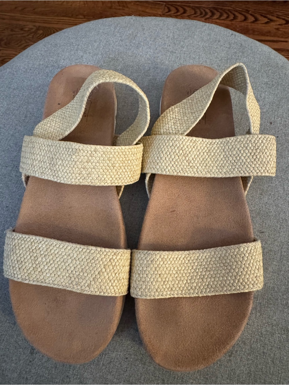 Women's Braided Strap Sandals in Beige - Comfortable Casual Wear